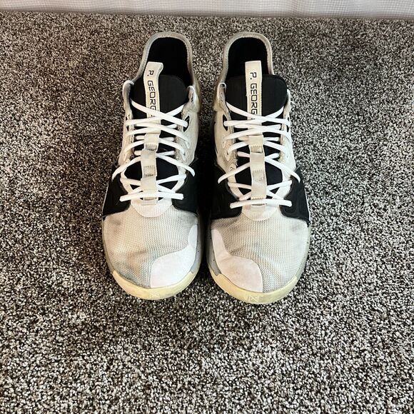 Nike Paul George PG3 A02607-101 White Black Mens Sneakers Basketball Size 11 - Picture 2 of 6
